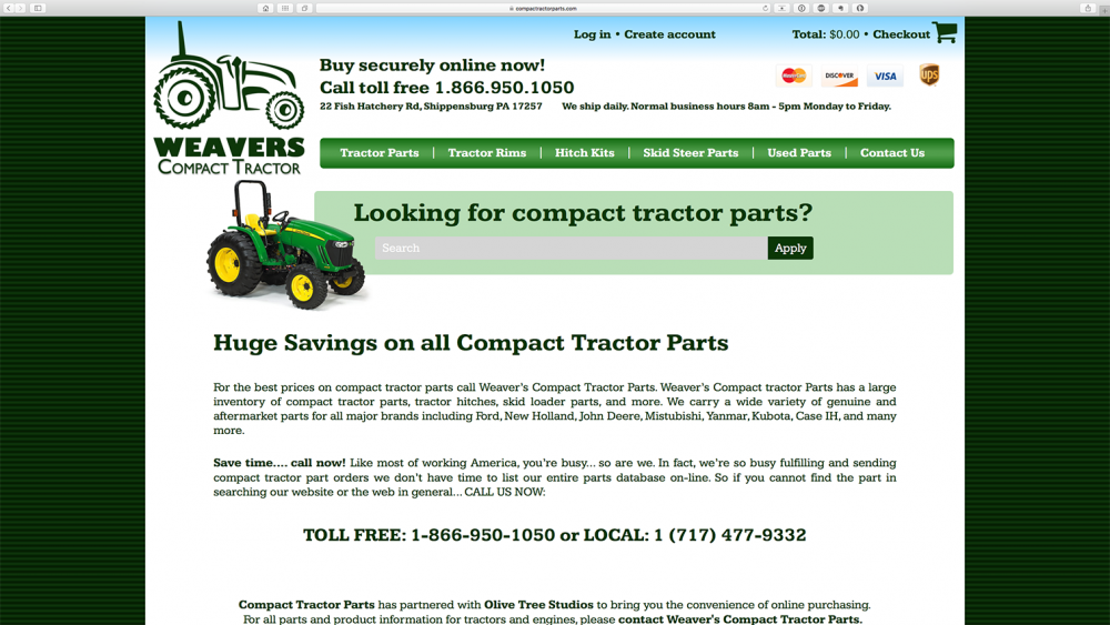 Compact Tractor Parts - Home page - desktop 