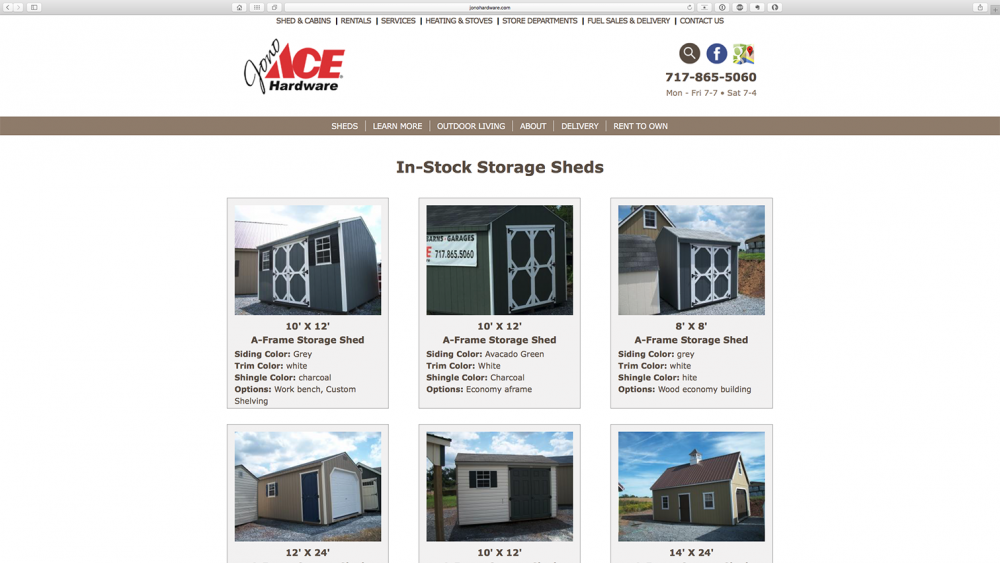 Jono Hardware - in stock shed page - desktop 