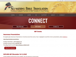 All Nations Bible Translation - connect page - desktop