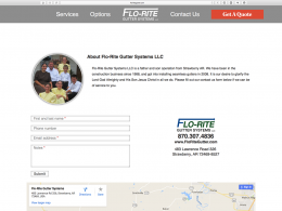 Flo-Rite Gutter contact us page - Desktop