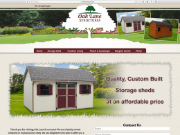 Oak Lane Structures home page on desktop