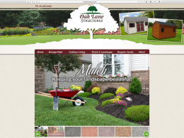Oak Lane Structures mulch page on desktop